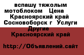 вспашу тяжолым мотоблоком › Цена ­ 1 - Красноярский край, Сосновоборск г. Услуги » Другие   . Красноярский край